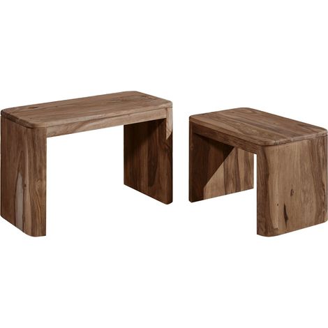 tavolo d'appoggio in legno di Sheesham / Acacia 59x30x41 smoked cherry tinto TORONTO 144