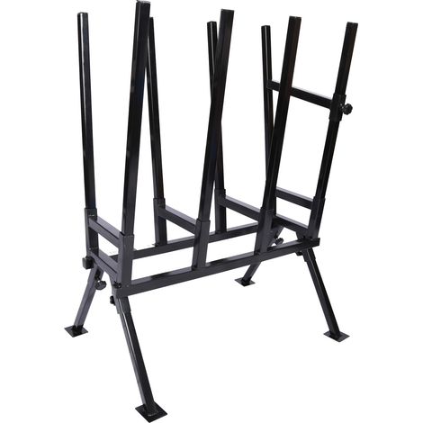 Wiltec – Tréteau de sciage pliant en acier – Charge 400 kg – Dimensions 715 x 530 x 1040 mm – Réglable pour bûches – Pliable pour rangement facile
