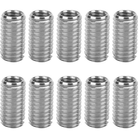 10pcs Internal M6 1.0 External M8 1.25 Glow 15mm Slotted Threaded Inserts (1/4)