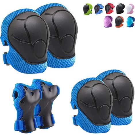 Knee Pads for Kids Knee and Elbow Pads Knee Pads Protective Gear Set for Kids Girls Boys with 3 in 1 Wrist Guards for Skating Cycling Roller Skating