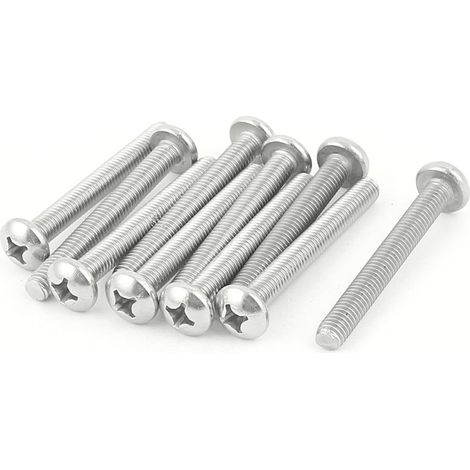 M6 Metrisches Gewinde 1,0 mm Pitch Kreuzkopf Phillips Schraube Bolzen 10St (1/2)