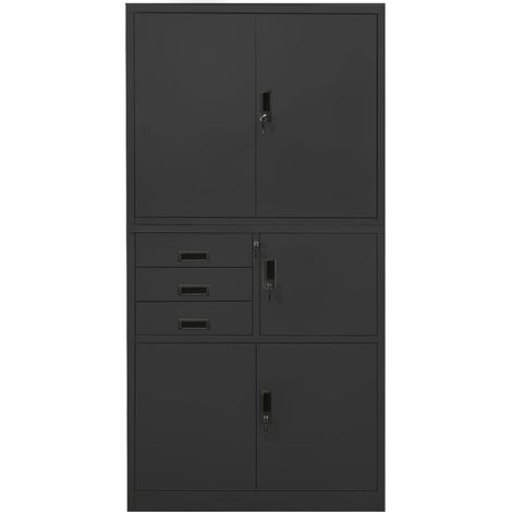 vidaXL Armadio per Ufficio Antracite 90x40x180 cm in Acciaio