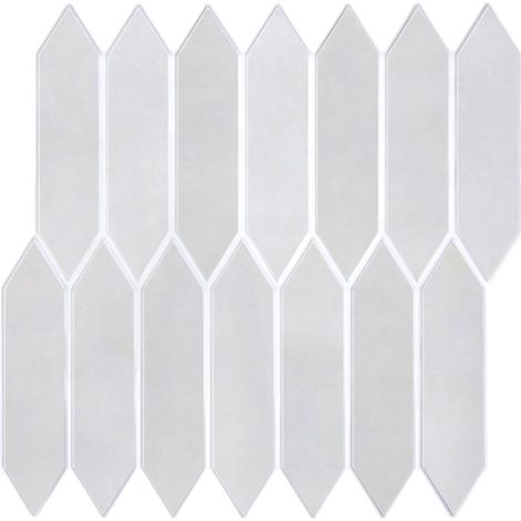 10 Pièces Credence Adhesive pour Cuisine Salle de Bain, Mat Gris Brumeux, 30 x 30 cm, PVC, Carreaux Carrelage Adhesif Mural Cuisine Metro 3D Dalle Adhesive Murale ImperméAble (1/5)