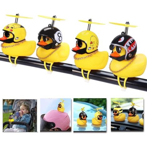 VVGoods - Adorno amarillo para coche con casco de hélice, timbre de bicicleta para niños, decoración de animales (1/5)