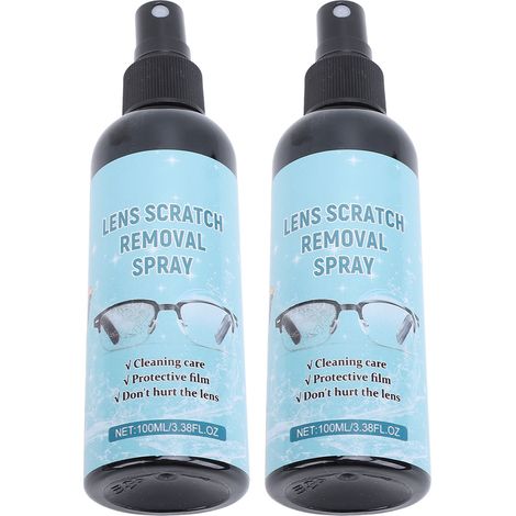 Lot de 2 sprays nettoyants pour lunettes de 100 ml, sans abîmer les verres, anti-buée et pour appareils photo. Solution nettoyante pour écrans et caméras. (1/5)