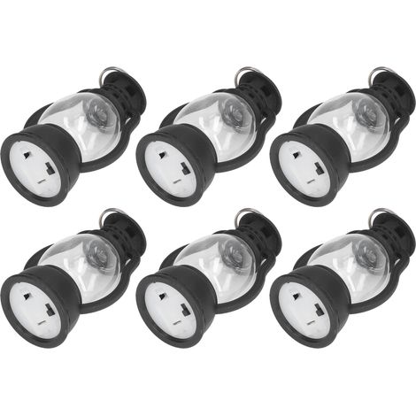 Set mit 6 schwarzen Dekolaternen für Ramadan, tragbare LED-Kerzen im Stil von Öllampen, transparent für Kamine, Eid-Feierlichkeiten (1/5)