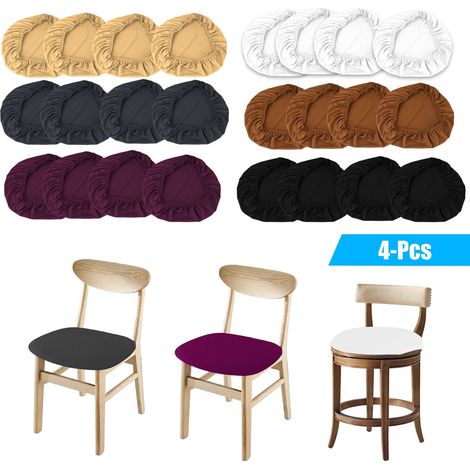 Housse De Siege Extensible En Spandex - Pour Chaises De Salle A Manger Cuisine Et Bureau - Adaptation Universelle Pour Siege Carré Ou Ronde - 4 Pièces (1/5)