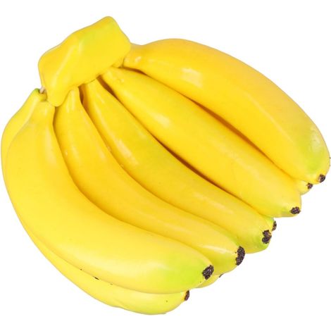 Bouquet de bananes artificielles, 9 têtes réalistes en plastique, modèle de faux fruits pour la maison, les fêtes, la cuisine, accessoire de décoration (1/5)