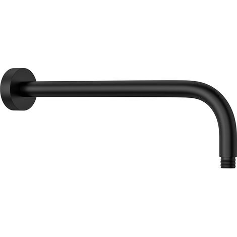 Bras de douche de 40,6 cm (16 pouces) avec bride, acier inoxydable, extension à 90°, noir (1/4)