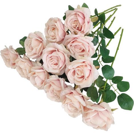 Roses artificielles noires en vrac – 12 tiges, 10 cm de diamètre, fleurs en plastique à la texture soyeuse, parfaites pour une décoration de mariage noire (compatibles avec différents thèmes de mariag (1/5)