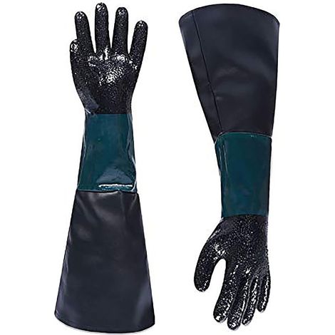 Robuste Sandstrahlhandschuhe aus Gummi, 60 cm, Mikrostrahlhandschuhe, für Sandstrahlkabine Modell 60, 90, 110, 260, 1, 2 (1/5)