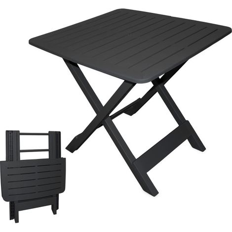 Klapptisch in anthrazit - 72 cm - Beistelltisch Garten Tisch Camping