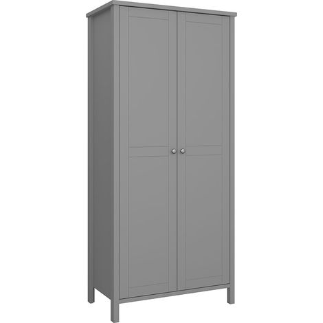 Trone Kleiderschrank 2 Türen, graulackiert. (1/2)