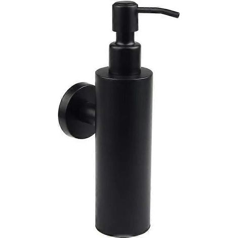 Distributeur de savon BGL en acier inoxydable noir rond 304, à fixer au mur, pour la cuisine et la salle de bain. (1/5)