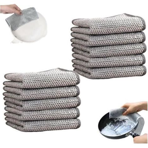 Torchons - Fil Métallique - Anti-Rayures - Multifonctionnels - 10 pcs (1/4)