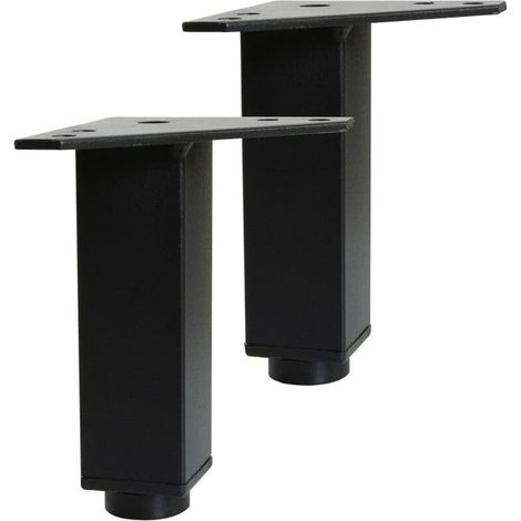 WILL Verstellbare Füße – Set mit 2 verstellbaren Füßen für Badezimmermöbel – Mattschwarze Oberfläche (1/4)