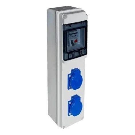 Stromverteiler digital-electric 31122 IP44 IK08 2 Steckdosen 16A