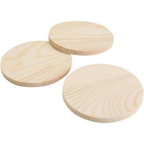 Sous-verre en bois - 8x9 cm - 60 pcs - Blanc - Décorables - Pratiques