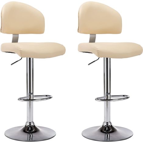 Maison Exclusive - Barhocker 2 Stk. Cremeweiß Kunstleder