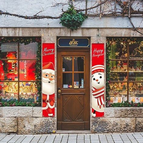 Bannière Noël - 180 cm x 30 cm - Pour Porche Porte Entrée Extérieur Intérieur - 1 Pièce (1/5)