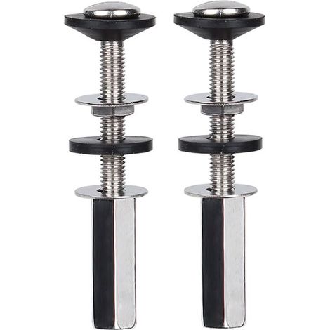 Lot de 2 boulons de réservoir de Toilettes à Cuvette, boulons de Toilette Robustes antirouille avec écrous Longs, Double rondelles en Caoutchouc pour boulons de réservoir de Toilettes et vis