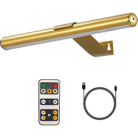2.2W Lampe murale à Télécommande, lampe de peinture rechargeable avec télécommande, lampe d'affichage de lampe d'art en métal, 3 modes, lampe dart dimmable avec minuterie,pour photo galerie d'images