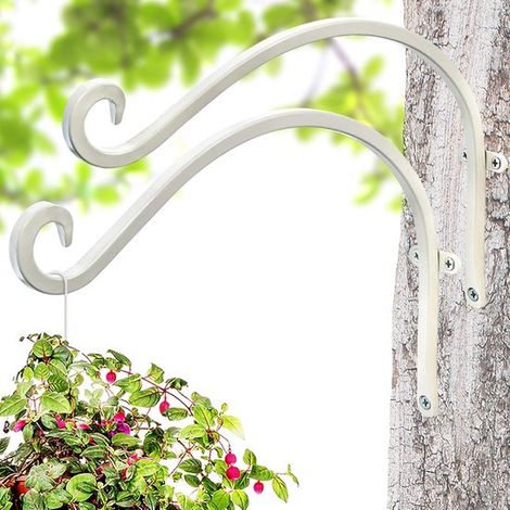 Set di 2 staffe decorative da parete per piante/mangiatoie per uccelli - Bianco (1/5)