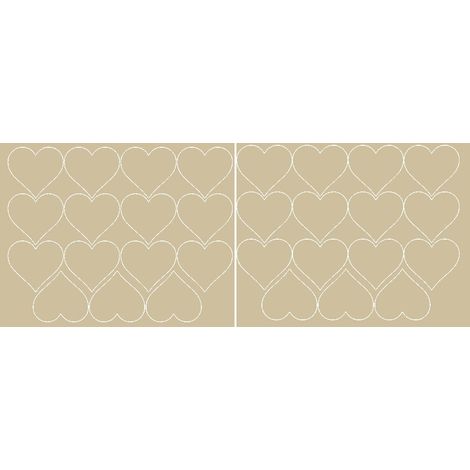 Adesivi a forma di cuore per San Valentino, 6 cm, 30 pezzi, beige lucido