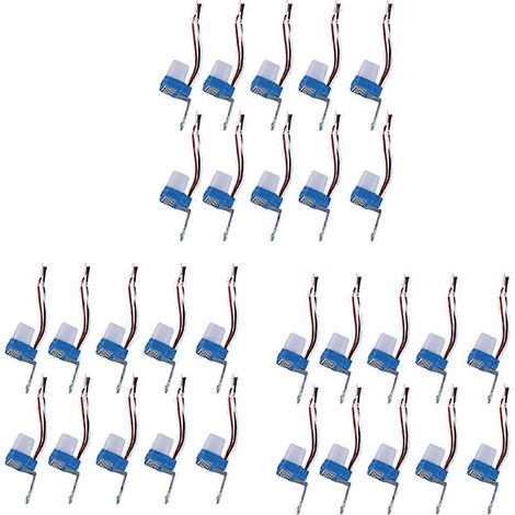 Lot de 30 cellules photoélectriques pour éclairage public (interrupteurs marche/arrêt automatiques), 12 V AC/DC, 10 A (1/5)