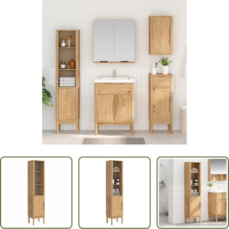 Rangement salle de bain - Meuble de salle de bain haut FLORO Cire marron 35 x 30 x 160 cm (1/5)
