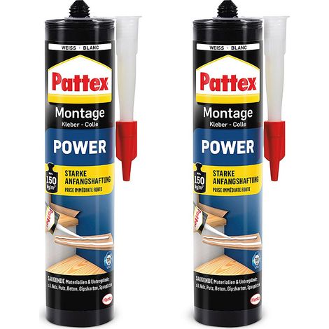 Pattex Montagekleber PXP37 Power 370g - Kraftkleber - 2 Stück (1/3)
