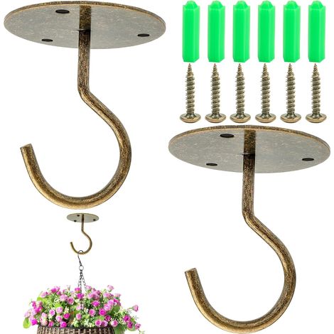 Crochet de plafond utilisé pour suspendre des plantes des crochets de suspension d supports plafond métal crochets lanterne fer (1/5)