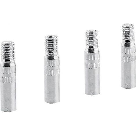 Rallonges de valve en métal pour roues automobiles (voiture, camion, fourgonnette, caravane) - Argent - Lot de 4 (1/5)