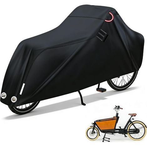 Housse de vélo imperméable en tissu Oxford 420D, avec bandes réfléchissantes, protection UV, résistante aux déchirures, idéale pour les vélos cargo. (1/5)