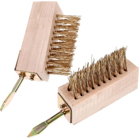 2-Piece Steel Garden Cleaning Brush Set for Removing Moss and Debris from Paving Stones and Paths (1/5)
