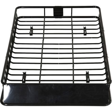Porte-bagages de toit universel en métal réglable 162x99x16 cm noir pour voiture (1/5)