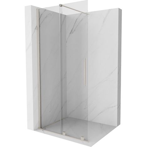 Mexen Velar Duschwand Schiebetür Walk-in 120 x 200 cm, transparent 8 mm, gebürsteter Nickel - 871-120-000-03-97