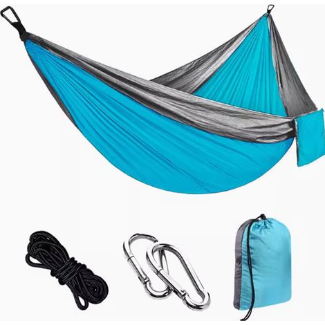 Filiyano – sac de transport inclus – Hamac de camping portable double et simple avec 2 sangles pour arbres et sac de transport inclus, idéal pour (1/5)