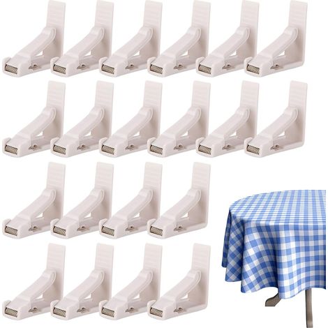 Lot de 20 pinces pour nappe de pique-nique, camping, dîner, restaurant, extérieur, anniversaire, Noël, fête de famille, mariage (1/5)