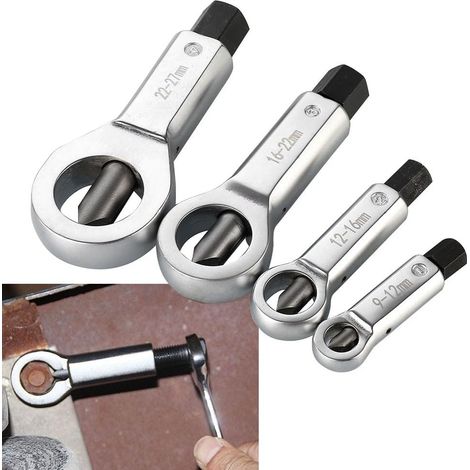 Séparateur d'écrou en acier au chrome vanadium 9 27 mm pour retirer les écrous cassés rouillés corrodés et les têtes de vis (1/5)