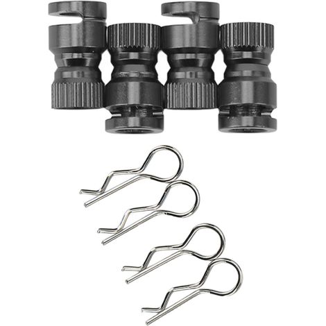 4 Pièces Support Magnétique pour Carrosserie RC, Colonne de Fixation pour Coques Métalliques, Guide de Perçage pour Modèles Réduits (Noir) (1/5)