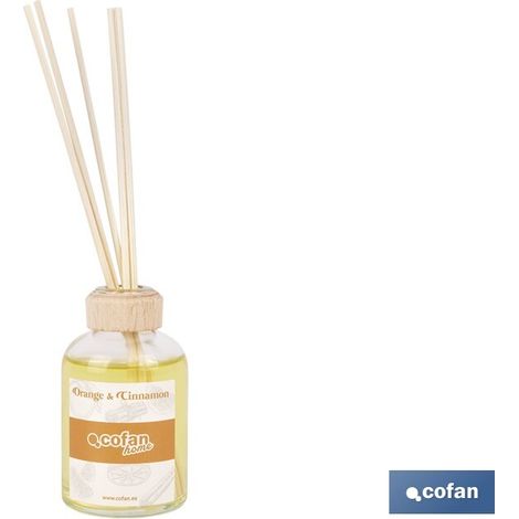 Ambientador de varillas 50 ml aroma naranja y canela, fragancia duradera y envolvente