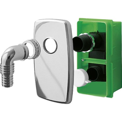 Sifone Compact Ad Incasso Per Lavatrice O Lavastoglie Con Box Placca Bianca (1/5)
