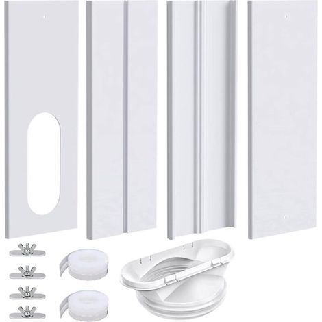 Kit de ventana para aire acondicionado portátil con acoplador 2 en 1, salida de ventana AC universal para manguera de 5,1 pulgadas/5,9 pulgadas de diámetro (1/4)