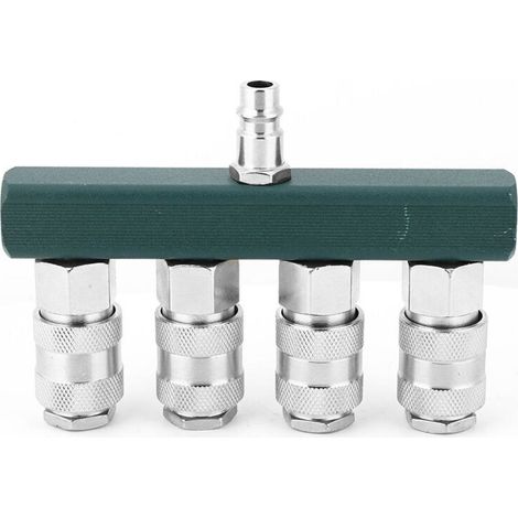 High-Quality 4-Way Quick Coupler 1/4in NPT Thread Air Hose Coupler Pneumatic Fittings for a Wide Range of Systems and Equipment (1/4)