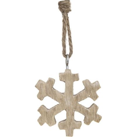 Sujet de Noël Flocon "Glacé" 5cm Naturel