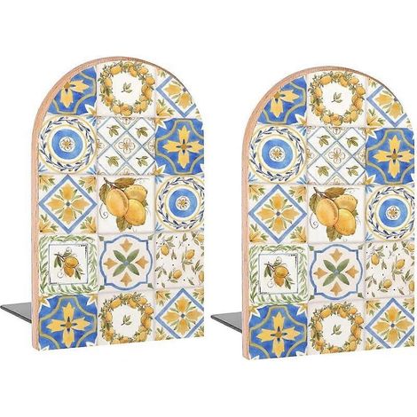 Serre-livres vintage en bois à motif floral de fraises, 1 paire - Compatibles avec les livres, magazines et DVD - Butées décoratives pour étagères, maison, bureau, chambre d'enfant (1/5)