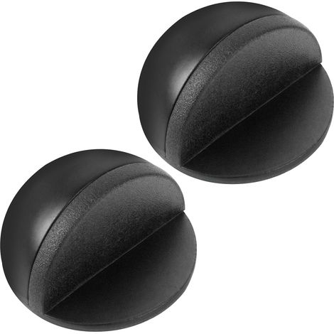 CCYKXA  Adhesive Door Stops, 2-Piece Stainless Steel Doorstops, Floor Door Stop with Rubber Bumper, Adhesive Door Stop for Indoor Use, Door and Wall Protection (Black) (1/5)