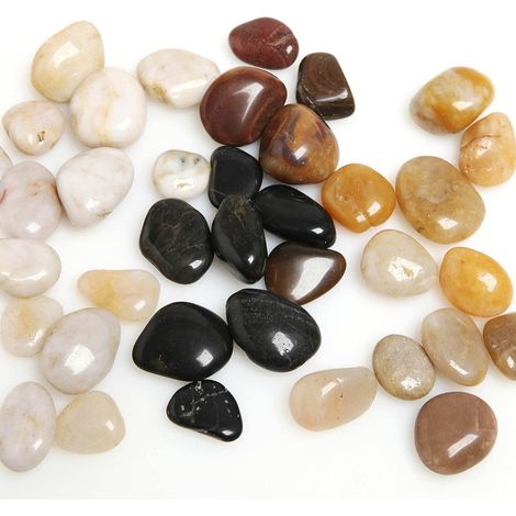 Galets De Gravier Poli, Galets Décoratifs Décoratifs De 0,5 Kg De Galets De Rivière Naturels, Pierres D'aménagement Paysager De Jardin pour Balcon D'aquarium(Coloré) (1/5)