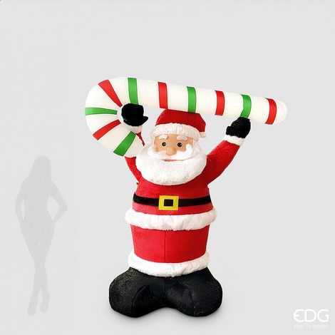 EDG Enzo De Gasperi Babbo Natale Gonfiabile Candy con LED H250 Ø190 cm – Decorazione di Natale (1/4)